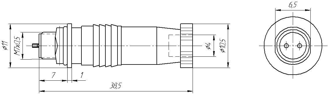 Round industrial metal connector (low frequency cylindrical connector) XS7 series - kit: plug into device socket on cable
