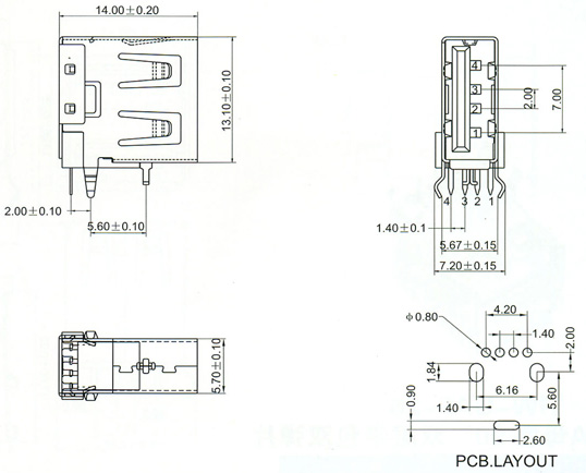 USB2.0 Series Connector