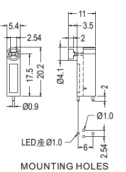 90° LED spacer support