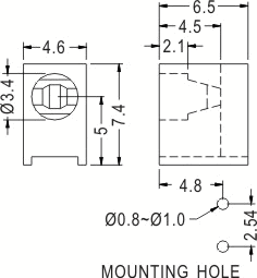 90° LED spacer support