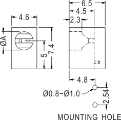 90° LED spacer support