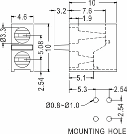 90° LED spacer support