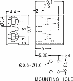 90° LED spacer support