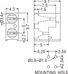 90° LED spacer support