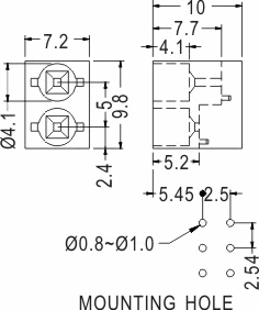 90° LED spacer support