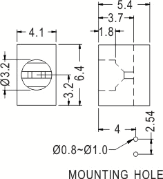 90° LED spacer support