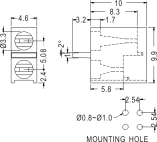 90° LED spacer support