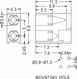 90° LED spacer support