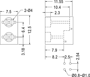 90° LED spacer support