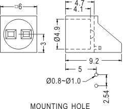 90° LED spacer support