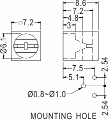 90° LED spacer support