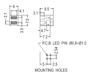 90° LED spacer support