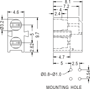 90° LED spacer support