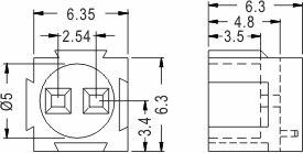 90° LED spacer support