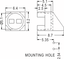 90° LED spacer support