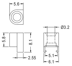 90° LED spacer support