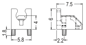 90° LED spacer support