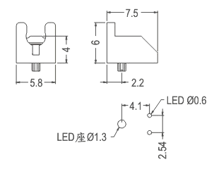 90° LED spacer support