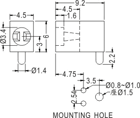 90° LED spacer support