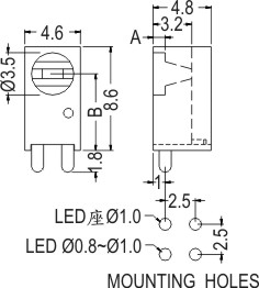 90° LED spacer support