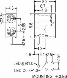 90° LED spacer support