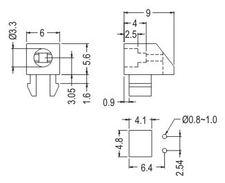 90° LED spacer support