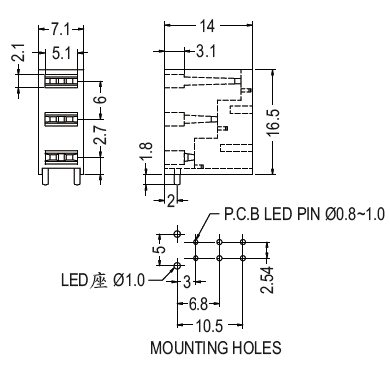 90° LED spacer support