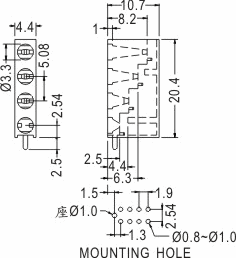 90° LED spacer support