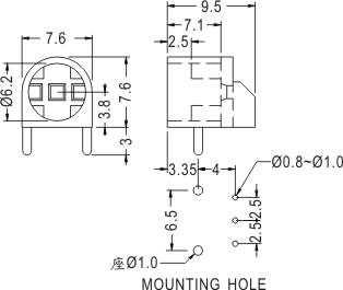 90° LED spacer support