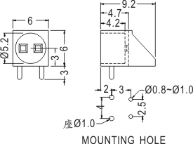 90° LED spacer support