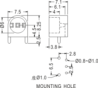 90° LED spacer support