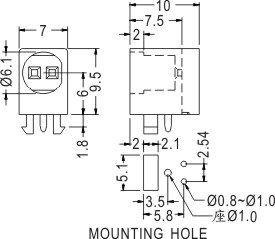 90° LED spacer support