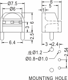 90° LED spacer support