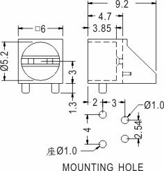 90° LED spacer support