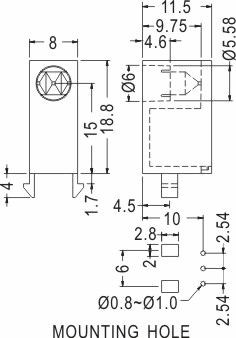 90° LED spacer support