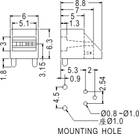 90° LED spacer support