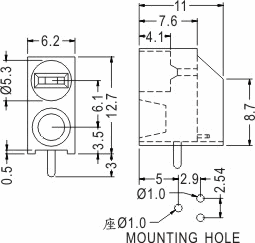 90° LED spacer support