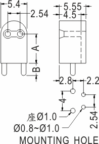 90° LED spacer support