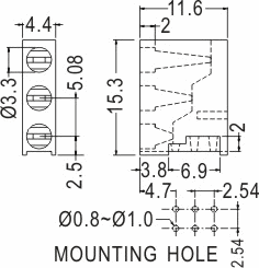 90° LED spacer support