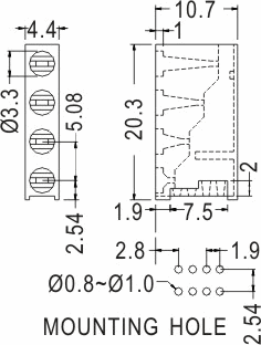 90° LED spacer support