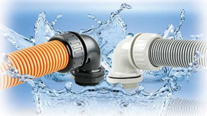 90° Elbow Powerful Watertight Corrugated Tubing Fittings