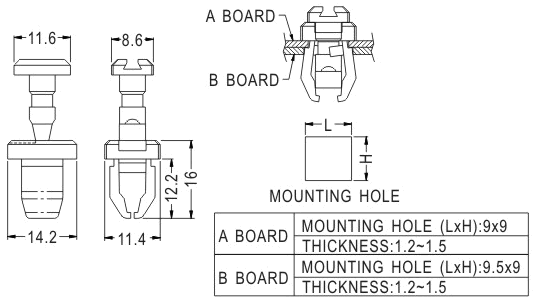 Latches and Piston / Spacer support / Furniture