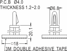 Support latch self-adhesive pad / Spacer support