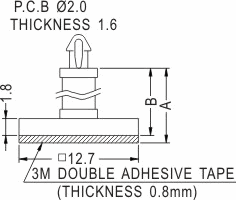 Support latch self-adhesive pad / Spacer support