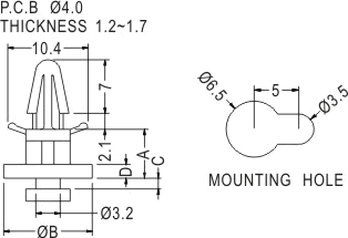 Support latch-pillar / Spacer support