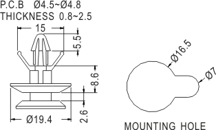 Support latch-pillar / Spacer support