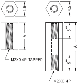 Stand threaded hex / Spacer support / Furniture