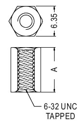 Stand threaded hex / Spacer support / Furniture