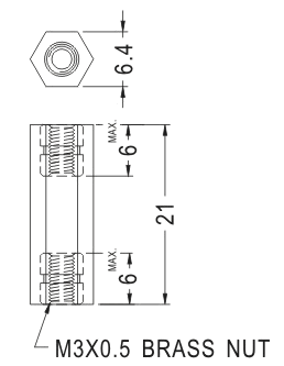 Stand threaded hex / Spacer support / Furniture