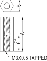 Stand threaded hex / Spacer support / Furniture